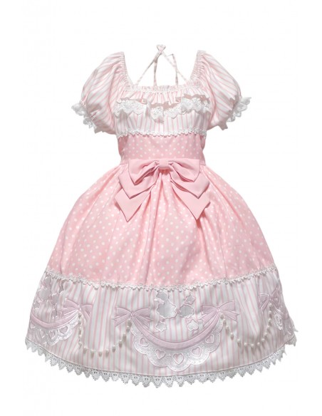 OP Lolita Poodle Dress in Pink + Headbow - Infanta