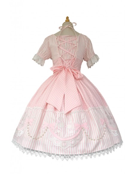 OP Lolita Poodle Dress in Pink + Headbow - Infanta