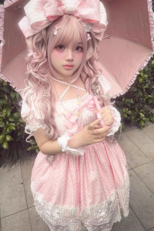 Vestido OP Lolita Poodle en Rosa + Headbow - Infanta