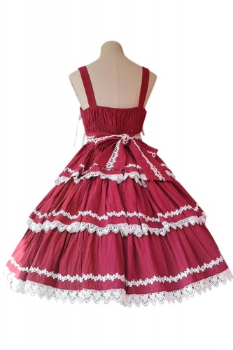 Vestido Lolita JSK 3 Layer Cake Rojo x Blanco - Infanta 2