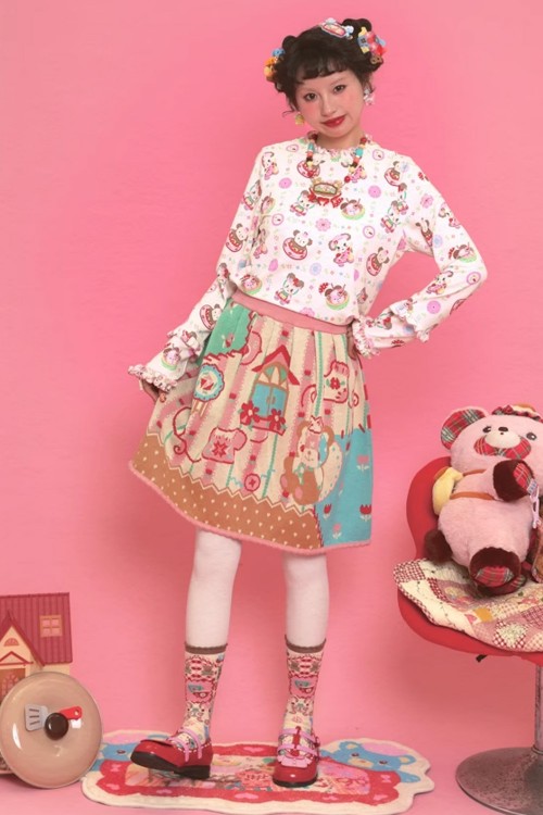 Falda Reversible Retro Bear House ~ Lutra Jump