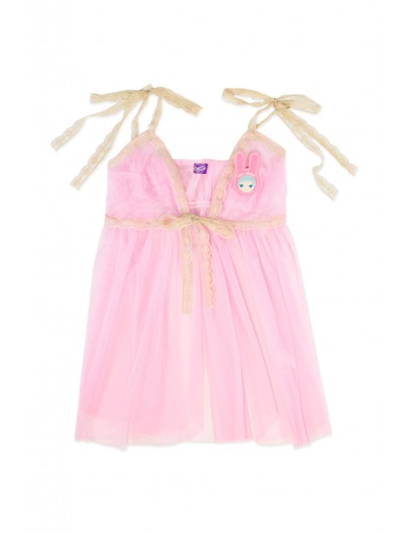STRAWBERRY JELLYFISH Top Vestido Lencero de Tul Rosa ~ Ren x Mad Choco