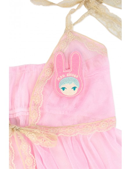 STRAWBERRY JELLYFISH Top Vestido Lencero de Tul Rosa ~ Ren x Mad Choco