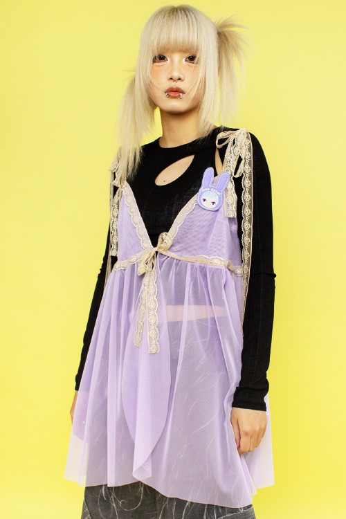 LAVENDER JELLYFISH Pastel Purple Tulle Camisole Dress ~ Renkillah x Mad Choco
