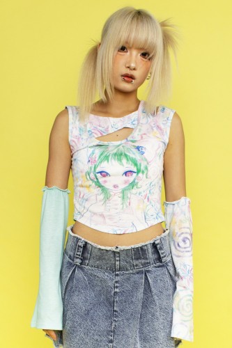 FUTURE CUTENESS DELIVERY LOGISTICAL CENTER Top with Arm Warmers ~ Renkillah x Mad Choco