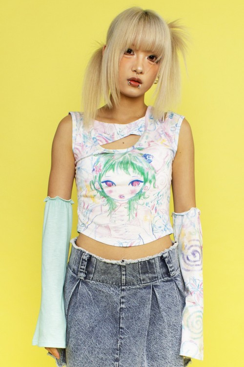 FUTURE CUTENESS DELIVERY LOGISTICAL CENTER Top con Mangas ~ Renkillah x Mad Choco