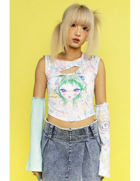 FUTURE CUTENESS DELIVERY LOGISTICAL CENTER Top with Arm Warmers ~ Renkillah x Mad Choco