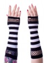 Manguitos Striped Mesh Negro x Blanco - Poizen Industries