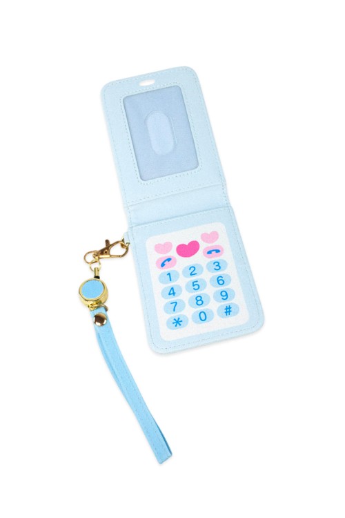 Y2K Gyaru Flip Phone Pass Holder - Cinnamoroll Blue