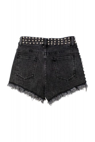 Shorts Punk Denim Negro 2
