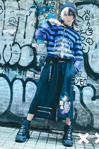 Deadly Higanbana Short Pants Black x Purple - Jill Punk 2