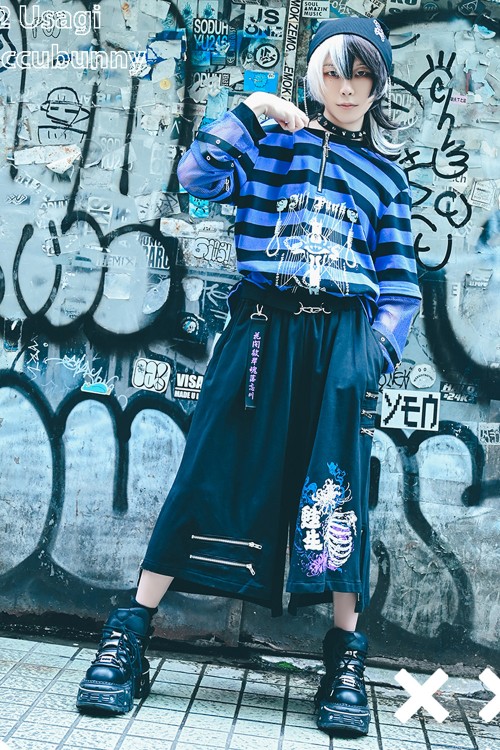 Deadly Higanbana Short Pants Black x Purple - Jill Punk