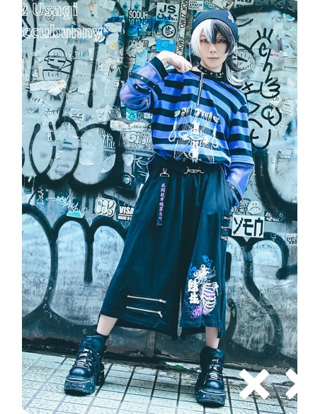 Deadly Higanbana Short Pants Black x Purple - Jill Punk