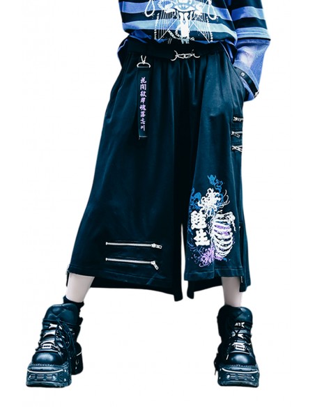 Deadly Higanbana Short Pants Black x Purple - Jill Punk