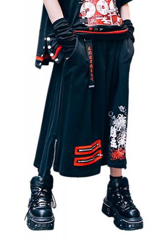 Pantalón Corto Deadly Higanbana Negro x Rojo - Jill Punk