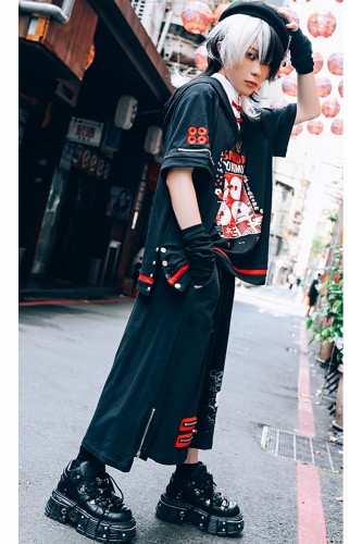 Pantalón Corto Deadly Higanbana Negro x Rojo - Jill Punk 2