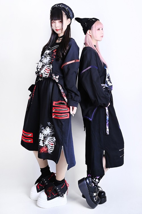 Deadly Higanbana Short Pants Black x Purple - Jill Punk