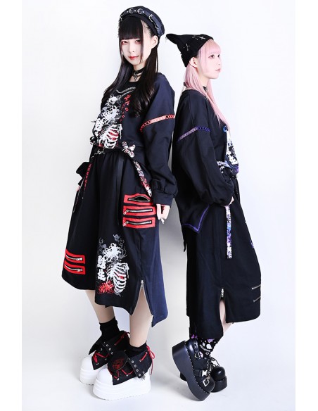 Deadly Higanbana Short Pants Black x Purple - Jill Punk