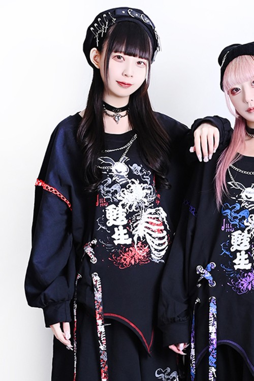 Top de Manga Larga Deadly Higanbana Negro x Rojo - Jill Punk