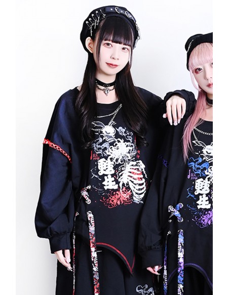 Top de Manga Larga Deadly Higanbana Negro x Rojo - Jill Punk