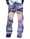 Heartthrob Shorts with Leg Warmers Purple Tartan - Jill Punk