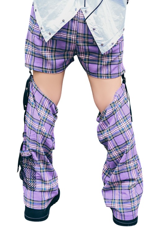 Short con Calentadores Heartthrob Tartán Lila - Jill Punk