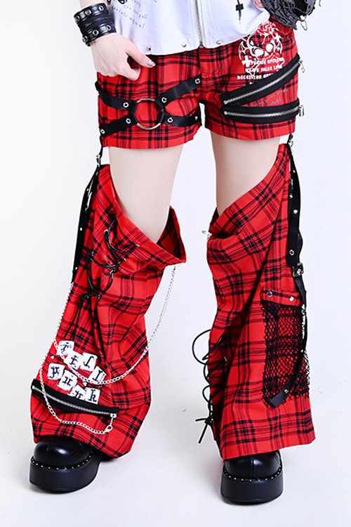 Short con Calentadores Heartthrob Tartán Rojo - Jill Punk