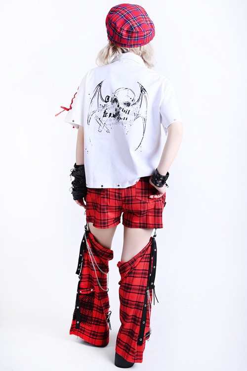 Short con Calentadores Heartthrob Tartán Rojo - Jill Punk