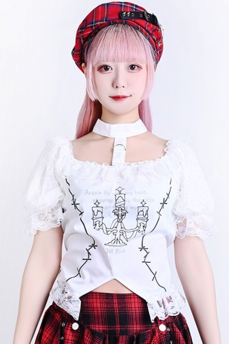 Top Gothic Lolita Chandelier Blanco - Jill Punk