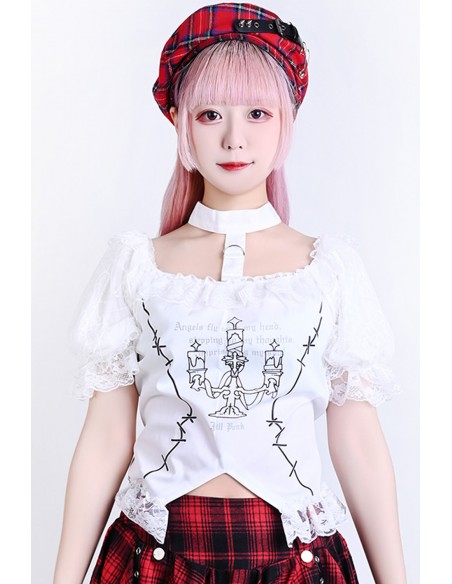 Top Gothic Lolita Chandelier Blanco - Jill Punk