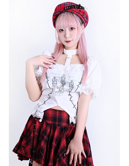 Top Gothic Lolita Chandelier Blanco - Jill Punk