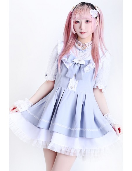Magic Angel Dress in Blue x White - Jill Punk