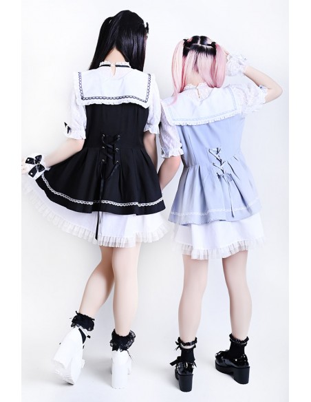 Magic Angel Dress in Blue x White - Jill Punk