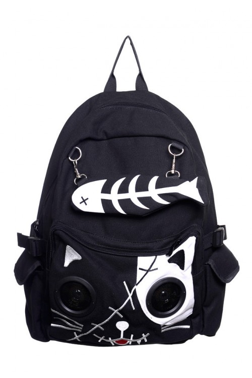 Mochila Kitty Speaker Negro x Blanco - Banned