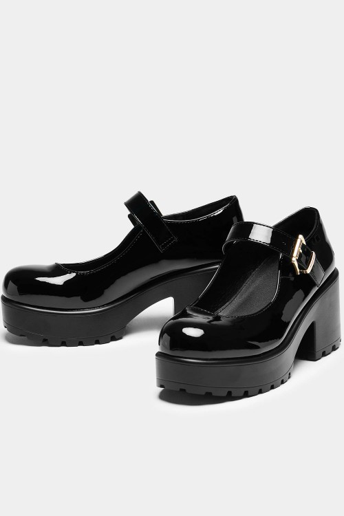 Mary Janes de Tira Vinilo Negro - Koi Footwear