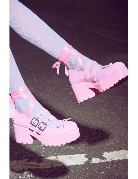 Mary Janes Ballet Miyako Lace Up Rosa - Koi Footwear