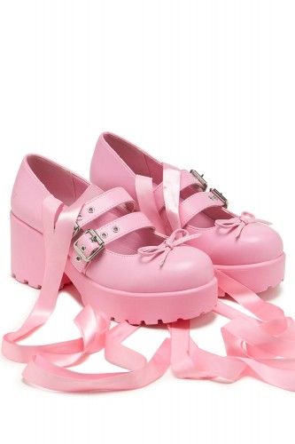 Mary Janes Ballet Miyako Lace Up Rosa - Koi Footwear 2