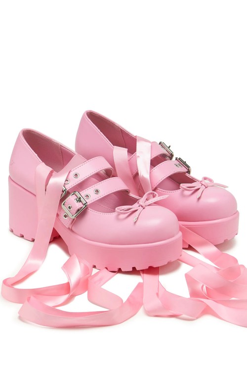Mary Janes Ballet Miyako Lace Up Pink - Koi Footwear