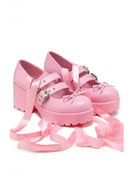 Mary Janes Ballet Miyako Lace Up Pink - Koi Footwear
