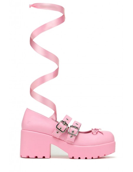 Mary Janes Ballet Miyako Lace Up Pink - Koi Footwear