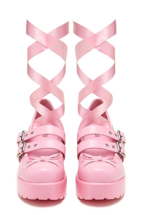 Mary Janes Ballet Miyako Lace Up Rosa - Koi Footwear