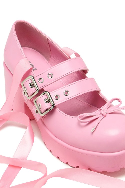 Mary Janes Ballet Miyako Lace Up Rosa - Koi Footwear