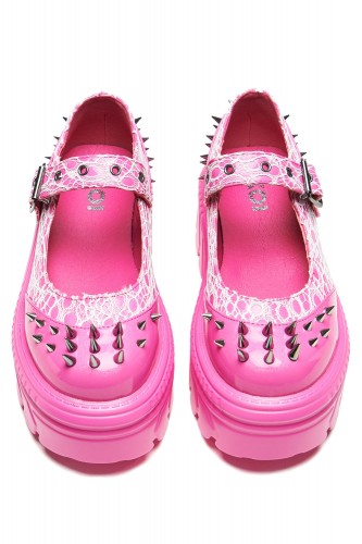 Mary Janes Candyfloss Demon Spiked in Fuchsia- Koi Footwear 2