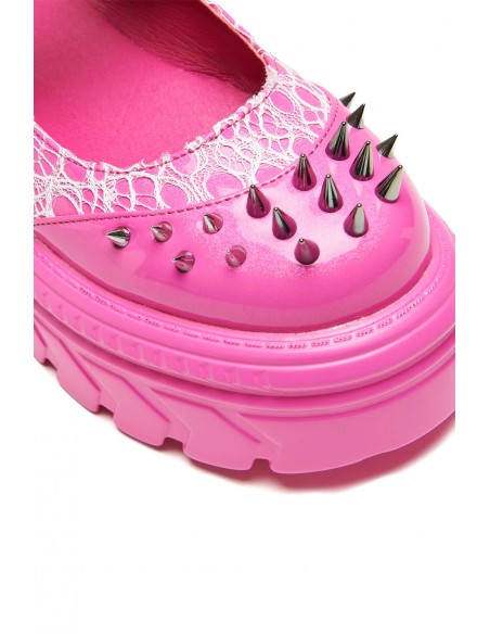 Mary Janes Candyfloss Demon Spiked en Fucsia - Koi Footwear