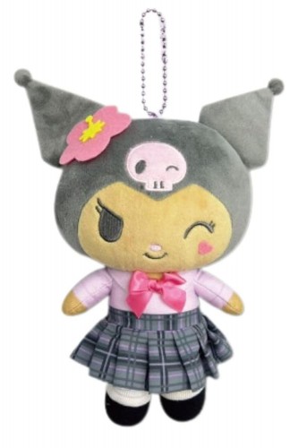 90s Gyaru 24cm Plush Pouch Keychain - Kuromi Ganguro