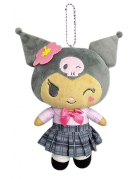 90s Gyaru 24cm Plush Pouch Keychain - Kuromi Ganguro