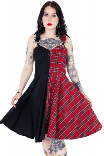 Vestido Dione Tartán Rojo x Negro - Heartless