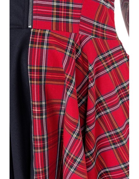 Dione Dress Red Tartan x Black - Heartless