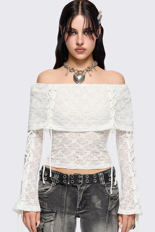 Top de Encaje Blanco Amy - Minga London