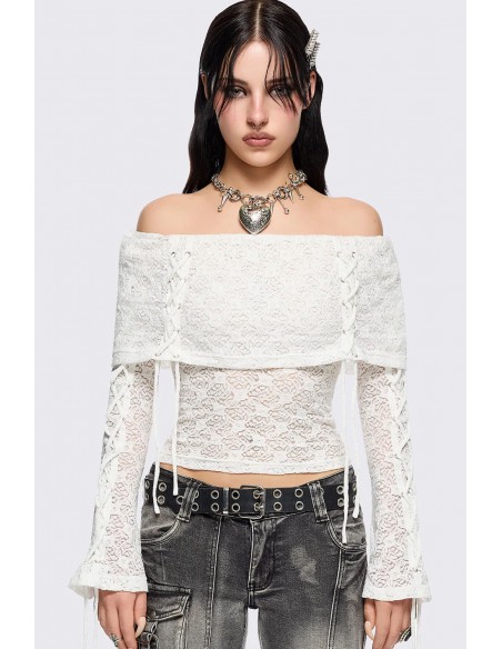 Top de Encaje Blanco Amy - Minga London